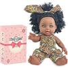 Nice2you Baby Doll - 10 pollici bambole per bambina, 25 cm bambola africana con i capelli ricci, bambola giocattoli per bambini di età 2 3 4 5 anni, reborn bambino per il regalo