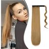 Dcbaboo Coda Capelli Extension Lisci 55cm Posticci per Capelli Extension Coda Capelli Finti Clip Coda di Cavallo Dritti Code Finte per Capelli Sintetici Lunghi Wrap Ponytail per Donna, Biondo scuro