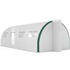 Outsunny Serra a Tunnel 6x3 m con 2 Ingressi e 8 Finestre, in PE, Poliestere e Acciaio Zincato, Bianco e Verde|Aosom