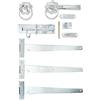Merriway BH07088 Montaggio per cancello in Legno Resistente, 7,6 x 30,5 cm, Cerniere a T Stile Brenton, Chiusura ad Anello e raccordi - zincato Lucido, Confezione da 1 Kit, tonalità Argento