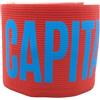 Fashion Graphic Fascia da Capitano Calcio adulto Professionale Fascia Capitano Calcio Elastica Regolabile con strappo e laccetto per il braccio per Adulti Sport Calcio Rugby squadra (Rossa stampa azzurra)