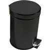 Inda Pattumiera con coperchio, pedale e base antiscivolo 3 lt nero