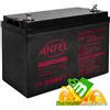 ANFEL Batteria AGM ciclica 100Ah 12V eolico solare camper BAITA