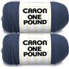 Caron One Pound Cape Cod Blue Yarn - 2 confezioni da 454 g - Acrilico - 4 Medium (pettinato) - 800 metri - per maglia/uncinetto