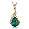 JewelryPalace 2.8ct Collana Donna Argento 925 con Simulato Smeraldo Verde, Goccia Collana Ciondolo Pietra a Taglio Pera con Catena 45cm, Collane Pendenti in Tre Ori Anniversario Set Gioielli Donna