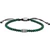 Fossil Bracciale Da Uomo, Lunghezza: 250 mm, Larghezza: 4 mm Bracciale In Acciaio Inossidabile Argento, JF04415040, Verde