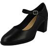 Clarks Freva55 Strap Womens Black Leather, 7.5