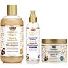 African Pride Moisture Miracle Shampoo, Leave-in Conditioner and Leave-in Cream SET, Coconut Oil, Honey, Baobab Oil Hydrate Coconout Oil and Milk