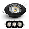 EMOS Incasso per Cartongesso 5W / 450 Lumen | Faretti LED soffitto da incasso 4000K Luce Bianco naturale | Set di 3 pezzi Spot LED Orientabili a 50°, Rotondi e Ultra Piatti in Nero