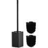 HOUHA Scopino WC Scovolino Bagno WC Acciaio inossidabile Con 2 Testine, Design Chiuso ad Asciugatura Rapida Nero