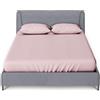 GC GAVENO CAVAILIA Lenzuolo con angoli in percalle, ultra morbido, in tinta unita, 25 cm, elasticizzato, in policotone, per letto matrimoniale, colore: rosa