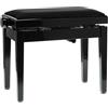 GEWA Panca per pianoforte GEWA Deluxe Autolift con comoda regolazione dell'altezza, legno massiccio, nero lucido