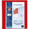 Exacompta - 51843RE - 1 Raccoglitore Personalizzabile Kreacover - 4 Anelli a D 40 mm - Copertina Foderata PP con Tasca Fronte/Dorso/Retro - Dorso 64 mm - F.to Esterno 28.5x32 cm per A4 Maxi - Rosso