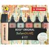 STABILO Evidenziatore Stabilo Boss NatureColors - tratto 2 + 5 mm - colori assortiti - Stabilo - astuccio 6 pezzi (unità vendita 1 pz.)