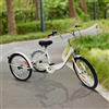 DSYOGX 24 pollici triciclo per adulti, 3 ruote biciclette 6 velocità bicicletta triciclo adulto bianco bicicletta triciclo con cestino e luce