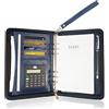 GraduatePro Cartella Portadocumenti A5 Pelle di Cerniera Chiusura con cerniera Unisex per Ufficio Conferenza Cartellina Custodia Organizzatore con Quaderno-Blu