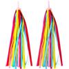EKKONG Nastro Bicicletta Bambini 1 Paio Nastri Manubrio Scooter Bambino Streamer per Manubrio della Scooter Nappe Stelle Filanti Manubrio Bici Decorativo (Giallo-Rosa)