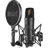 RØDE NT1 Microfono a Condensatore Cardioide a Grande Diaframma con Supporto Antivibrazione e Filtro Antipop per Produzione Musicale, Registrazione Vocale, Streaming e Podcasting