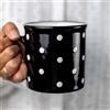 City to Cottage® Tazza Grande da 500ml con Manico | Tazzina da Caffè, Cappuccino, Cioccolata Calda e Tè | Realizzata e Dipinta a Mano in Ceramica | Fantasia a Pois Nero e Bianco | Idea Regalo