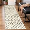 Carvapet Tappeti Runner Passatoia 60x210cm Antiscivolo Corridore Tappeto Lungo Tappeti di Zona Lavabile Morbido Microfibra Geometrico Tribale Tappeto(Beige)