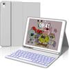 IVEOPPE Tastiera iPad 9 Generazione, Tastiera iPad 10.2, Cover Tastiera Italiano ‎QWERTY Bluetooth Retroilluminata Tastiera per iPad 9/8/7 Generazione/iPad Air 3/ iPad Pro 10.5, Grigio chiaro