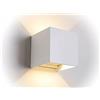 Partenopeautensili® APPLIQUE LED CUBO 6 WATT IMPERMEABILE DA INTERNO ED ESTERNO LAMPADA DA PARETE IN ALLUMINIO CON ANGOLO LUCE REGOLABILE UP DOWN MODERNO LED A LUCE (Bianco, Luce Naturale 4000k)