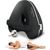 Cruchlorent Black Heart - Cuscino Per Gambe e Ginocchia Per Dormire Sul Fianco - 100% Puro Cotone - Ortopedico - Supporto Fino a 95 Kg - Combatte i Dolori Lombari, alle Anche e Ginocchia.