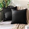 MIULEE 2 Pezzi Federe Cuscini per Divano Impermeabili all'Aperto Copricuscini per Camera da Letto Balcone Giardino all'Esterno Federe in Poliestere Eleganti e Moderni Lavabile 50x50 cm Nero