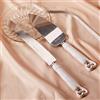 powerking Set di coltelli per torta, posate per torta e pala con creazioni artigianali barocche, design a incastro per cuori, argenteria