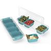 RoyalFay® Contenitore per ingredienti Napoli, 2 pezzi, con 8 inserti e 2 coperchi, stazione per pizza (turchese)