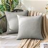 MIULEE 2 Pezzi all'Aperto Copricuscini Impermeabile Federe per Cuscino Decorativi Moderni in Poliestere Cuscini in Lino per Divano Sedie Picnic Camera da Letto 45x45 cm Grigio Bianco
