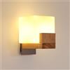 DELIPOP Applique LED da Parete Interno, Lampada da Parete Moderna in Legno in Vetro, G9 Lampada a Muro Dimmerabile a Tre Colori 3000K-6500K per Camera da Letto, Soggiorno, Corridoio, Cucina