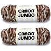 Caron Jumbo Prints, filato Varg color cioccolato, confezione da 2 da 340 g, acrilico, 4 medi (pettinato), 500 m, per lavori a maglia/uncinetto