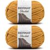 Bernat Blanket Filato in poliestere da 300 g, super grosso n. 220, pesante, per lavori a maglia e all'uncinetto, 200 m, colore: ametista, confezione da 2, cachi (burnt mustard)