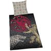 Herding Game of Thrones Set di Biancheria da Letto, Federa 80x80 cm, Copripiumino 135x200 cm, con Cerniera di qualità, 100% Cotone, Renforcé