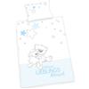 Herding Set di Biancheria da Letto Bio Baby Best, Certificato GOTS, Stampa reversibile con orsetto e pecorella, Federa 40 x 60 cm, Copripiumino 100 x 135 cm, Cotone Renforcé, Cuscino con chiusura a busta, Copripiumino con cerniera, Blu