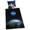 Herding Set Biancheria da Letto, NASA, Federa 80 x 80 cm, Copripiumino 135 x 200 cm, Con Cerniera Scorrevole, 100% Cotone Renforcé, Nero