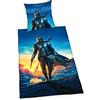 Herding Set di Biancheria Star Wars The Mandalorian, Federa 80 x 80 cm, Copripiumino 135 x 200 cm, Con Zip, 100% Cotone/Renforcé