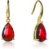 Namana Orecchini Pendenti Donna in Argento 925 placcato Oro, Orecchini a Goccia con Pietre Rosse, Orecchini Rossi con Confezione Regalo