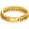 Bandmax Bracciale Uomo a Catena Cubana Massiccia in Oro Larghezza 12MM Lunghezza 21CM Braccialetto Uomo con Catena Pesante in Acciaio inossidabile Stile Hip Hop Punk Regalo per Ragazzi Uomini