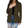 Gefomuofe Bomber da donna con motivo floreale a maniche lunghe, giacca primaverile leggera college, giacca estiva corta, casual, cardigan con bottoni, giacca da donna, verde, L