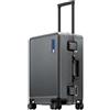 LEVEL8 Valigia, valigie da viaggio telaio in alluminio, valigia a mano Cabin con doppio TSA Suitcase Zipperless bagagli HeGent (56cm, 38L, Grigio)