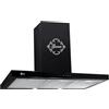Gurari GCH F 462 BL.9 - Cappa aspirante 90 cm, in acciaio inox nero, 1000 m³/h, molto assorbente, 3 livelli, touchcontrol, telecomando, cappa da parete