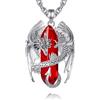 INFUSEU Collana Drago Nordico Avvolto Cilindro Gemma Corniola Ciondolo Cristallo Gotico Naturale Amuleto Regalo per Uomo Donne