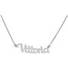 NADIR Collana Unisex Nome in Argento 925% Anallergico Made in Italy (Vittoria)