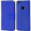 Verco custodia per Huawei P10 Lite, Case per P10 Lite Cover PU Pelle Portafoglio Protettiva, Blu