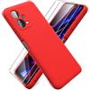 Ikziwreo Cover per Xiaomi Poco X5 5G / Redmi Note 12 5G (Non 4G) e [2 Pack] Pellicola Protettiva in Vetro Temperato, Custodia Liquid Silicone TPU Cover Ultra-Sottile AntiGraffio Antiurto Case - Rosso