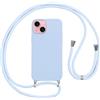 Vauki Cover per Cordino con Collana per iPhone 15 6.1, Custodia Silicone Morbido con Corda, Case Tracolla Antiurto con Necklace Regolabile per iPhone 15, Viola