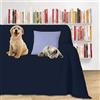 Byour3 - Copridivano 3 4 2 Posti IDROREPELLENTE in Acrilico Traspirante Salva Divano GranFoulard per Cani Gatti Animali Bambini Teli Arredo Copritutto Lavabile (Blu Navy, 1/2 posti 150x300)