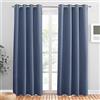 PONY DANCE Tende Oscuranti per Interni Tende Camera da Letto Termiche Isolanti per Interni con Anelli Blackout Curtains Salotto 2 Pezzi L 140 x A 200 cm, Blu Foschia
